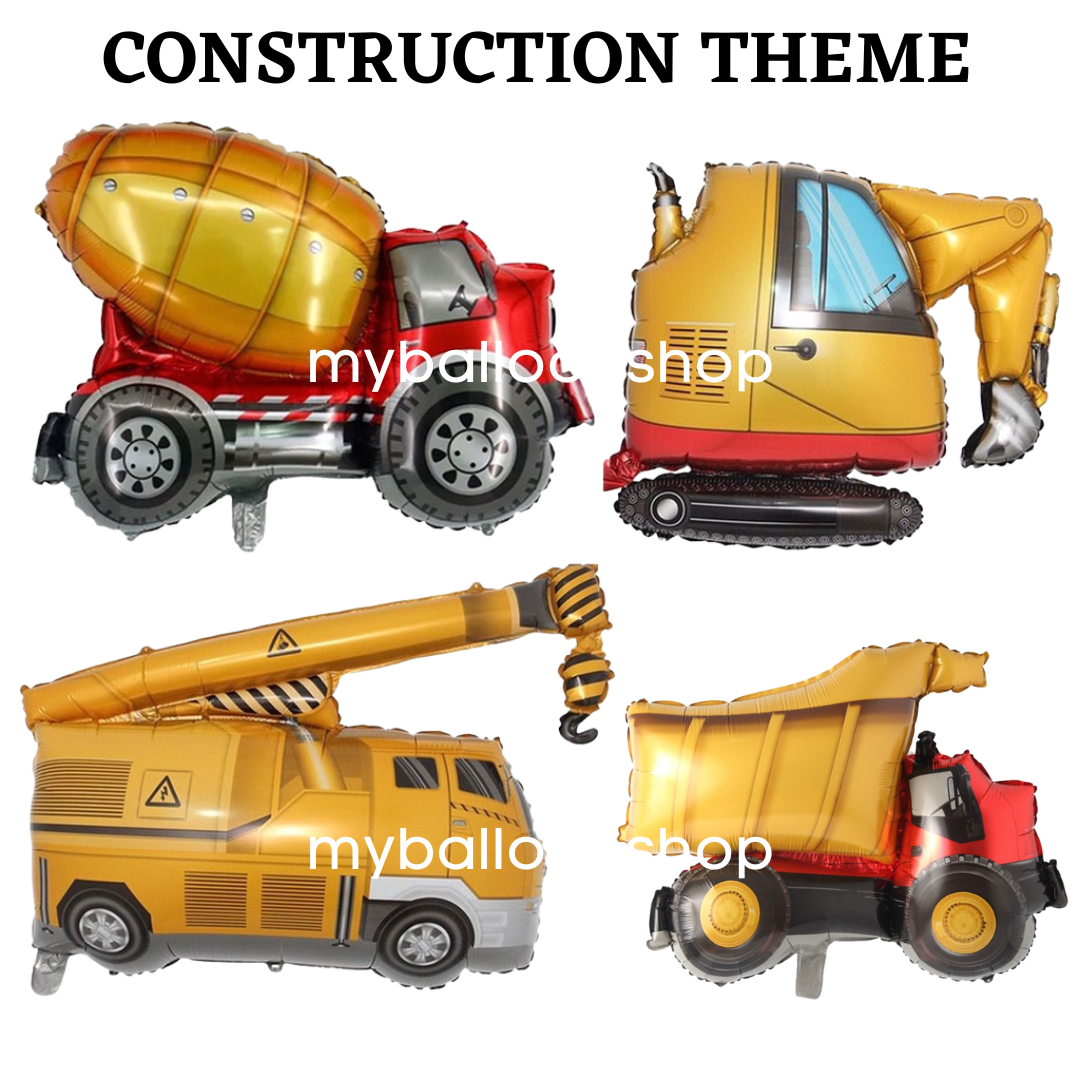 Construction Crane Forklift Digger Balloons