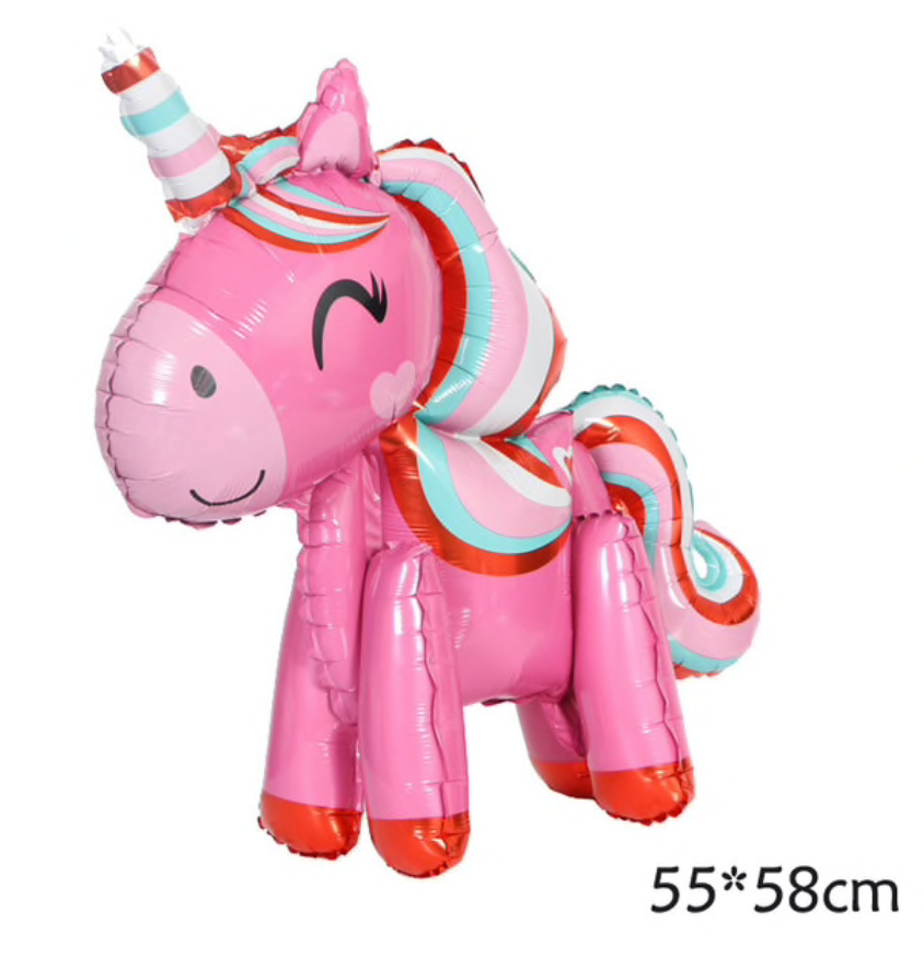 3D Stand Unicorn Foil Balloon