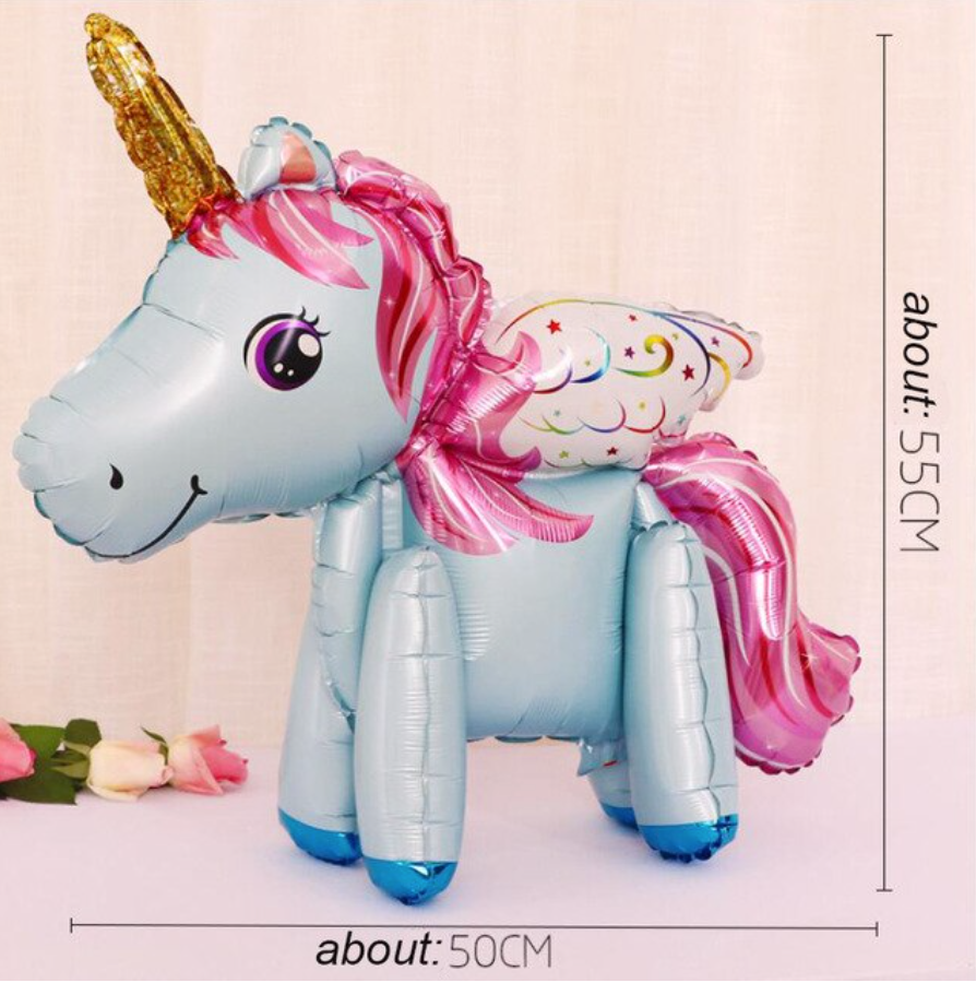 3D Stand Unicorn Foil Balloon