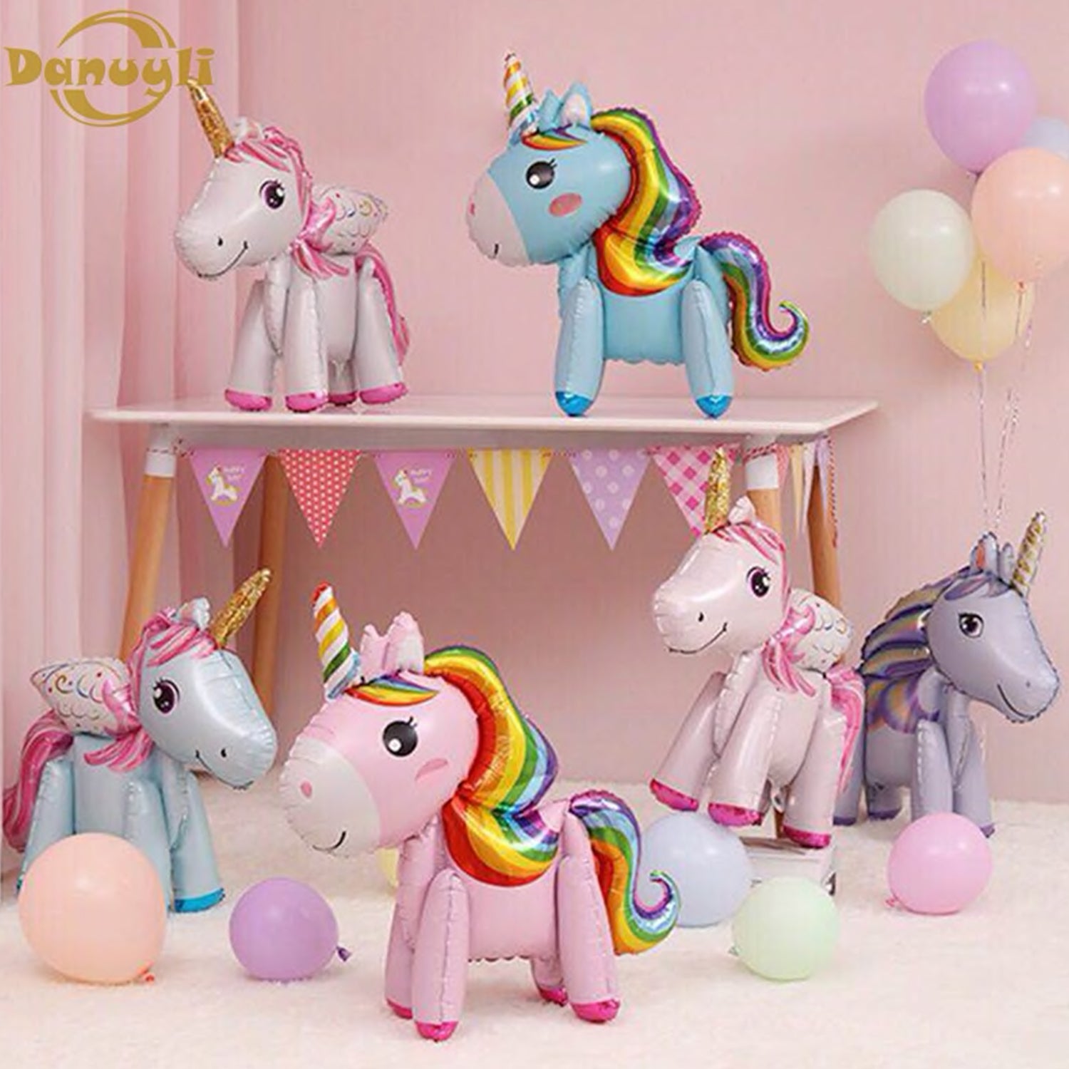3D Stand Unicorn Foil Balloon