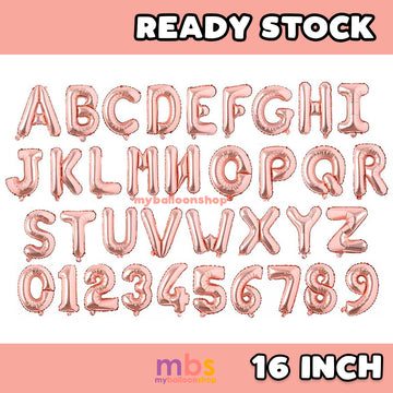 【16 INCH】Rose Gold ABC Balloons