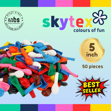 SKYTEX MIX 50 pcs -5/12 inch Mix Colors Latex Multicolors Campur Balloons Wholesale Price [12L]