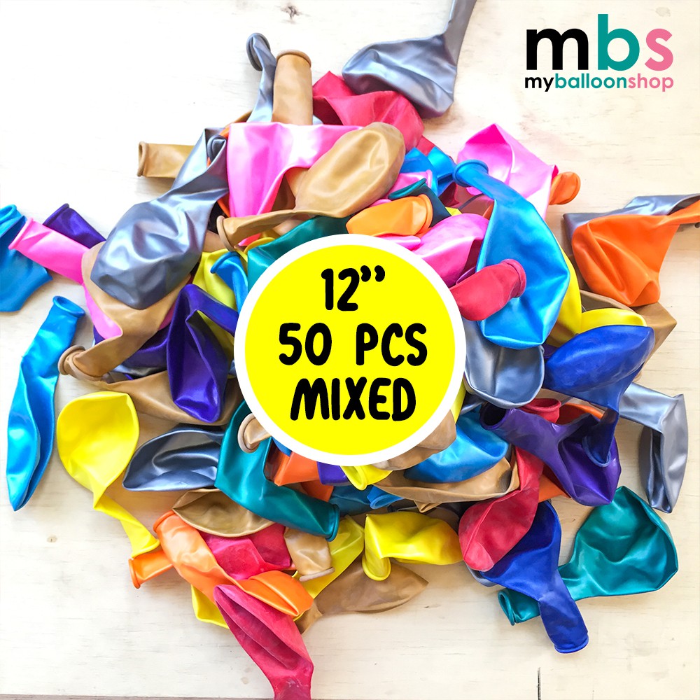 SKYTEX MIX 50 pcs -5/12 inch Mix Colors Latex Multicolors Campur Balloons Wholesale Price [12L]