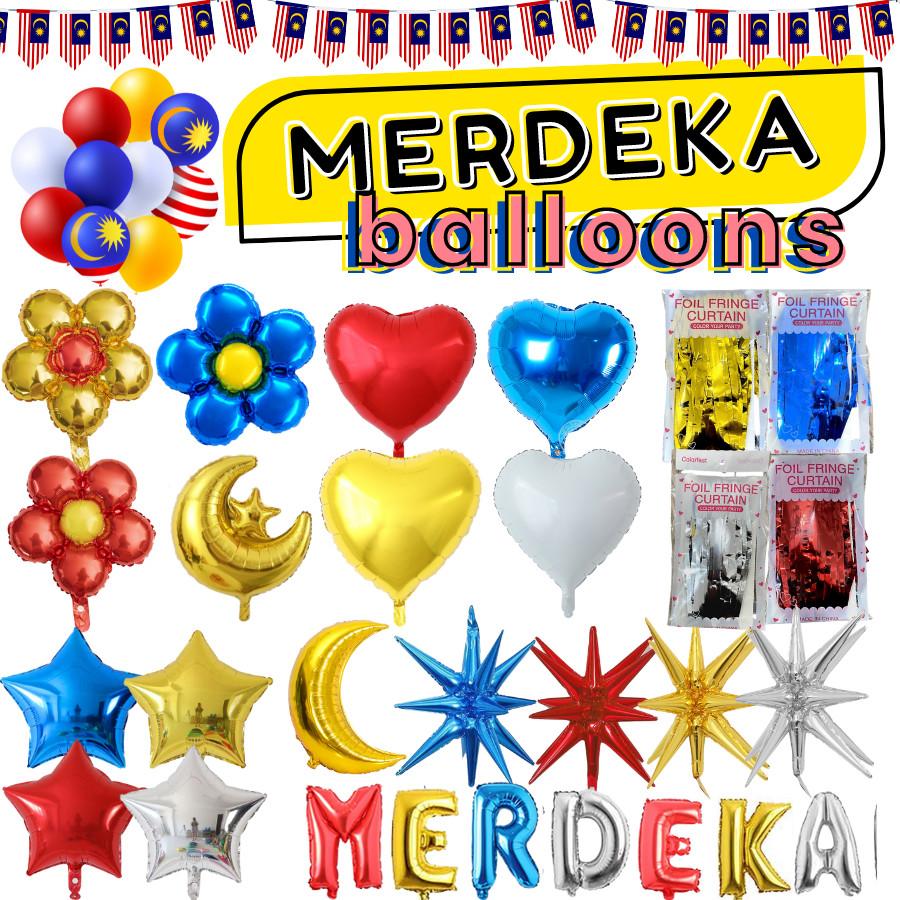 Merdeka Foil Balloons Belon Tema Kebangsaan Theme