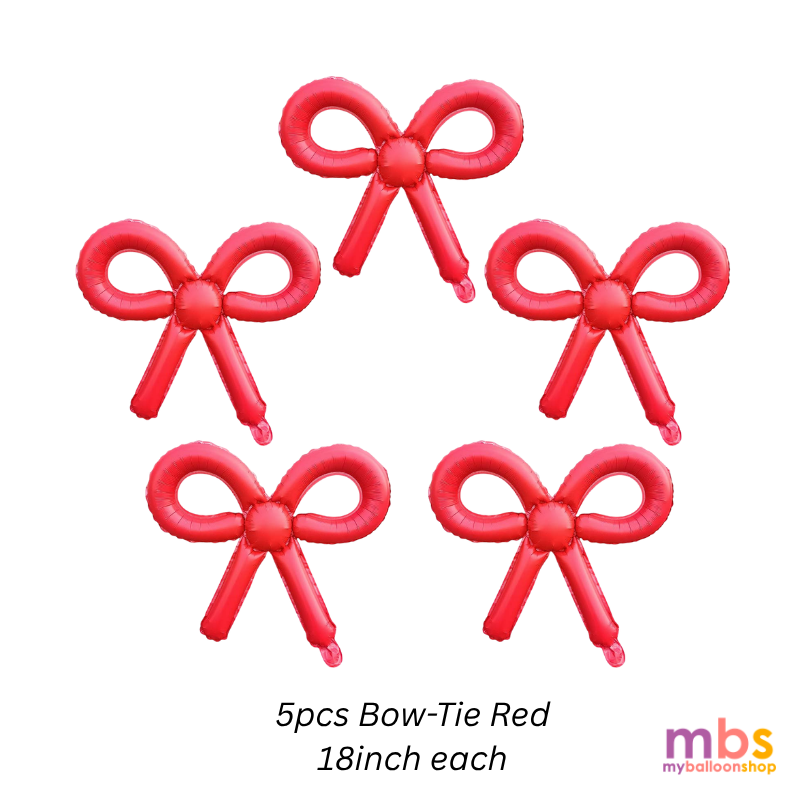 Bow Tie Colorful Ribbon Foil Balloons