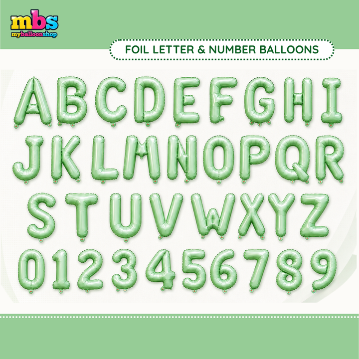 【16 INCH】Pastel Green ABC