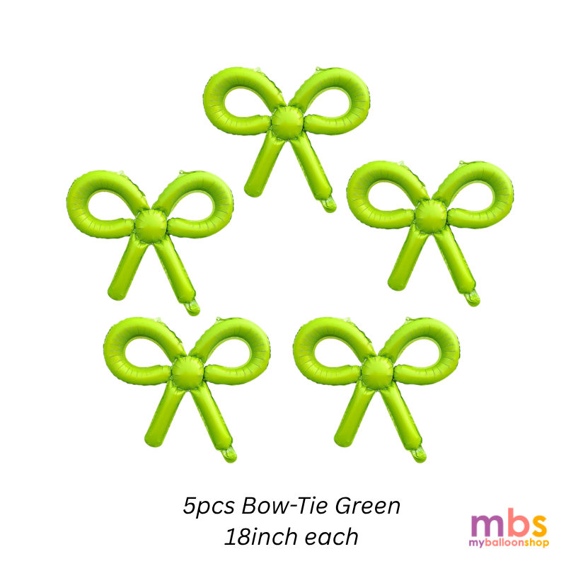 Bow Tie Colorful Ribbon Foil Balloons