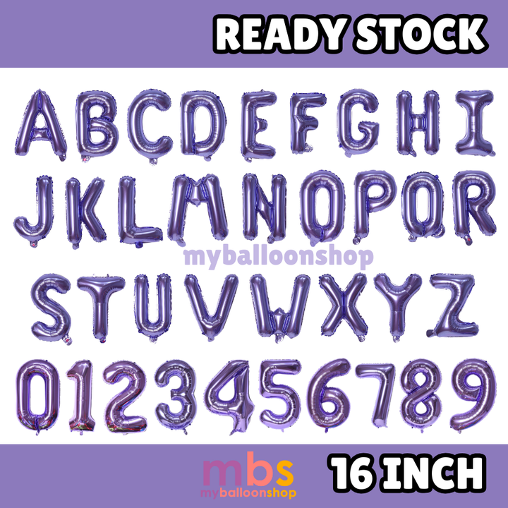 【16 INCH】Purple ABC Balloons