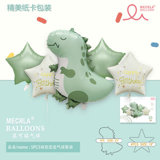 5pcs Green Dino Set