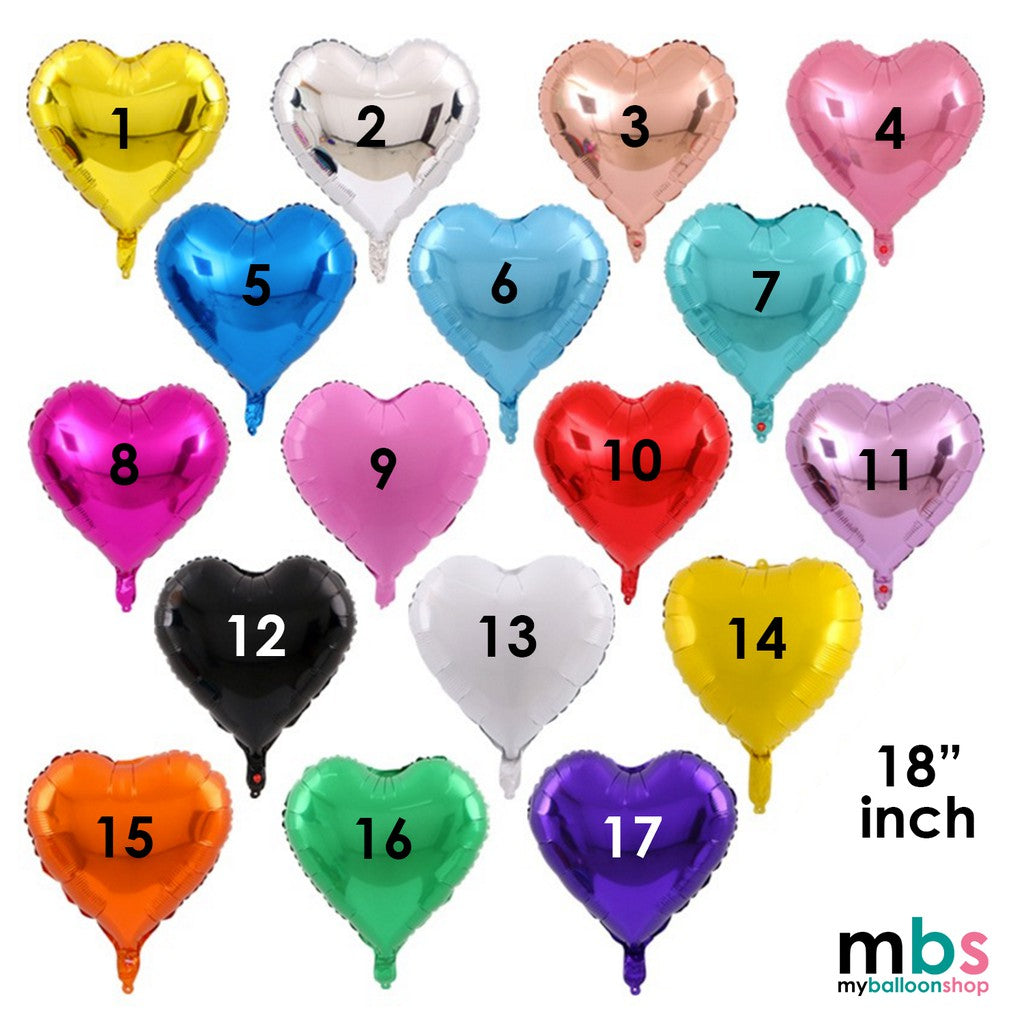 [10 pcs] Wholesale 18 inch Love Heart Foil Balloons (18L)