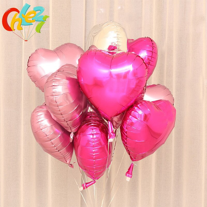 [10 pcs] Wholesale 18 inch Love Heart Foil Balloons (18L)