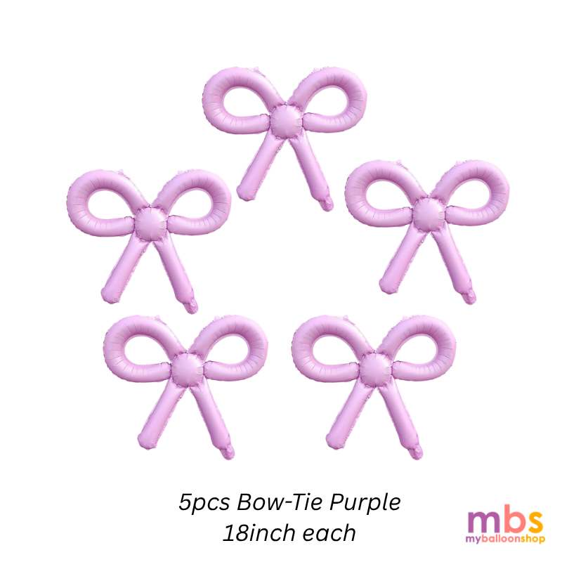 Bow Tie Colorful Ribbon Foil Balloons