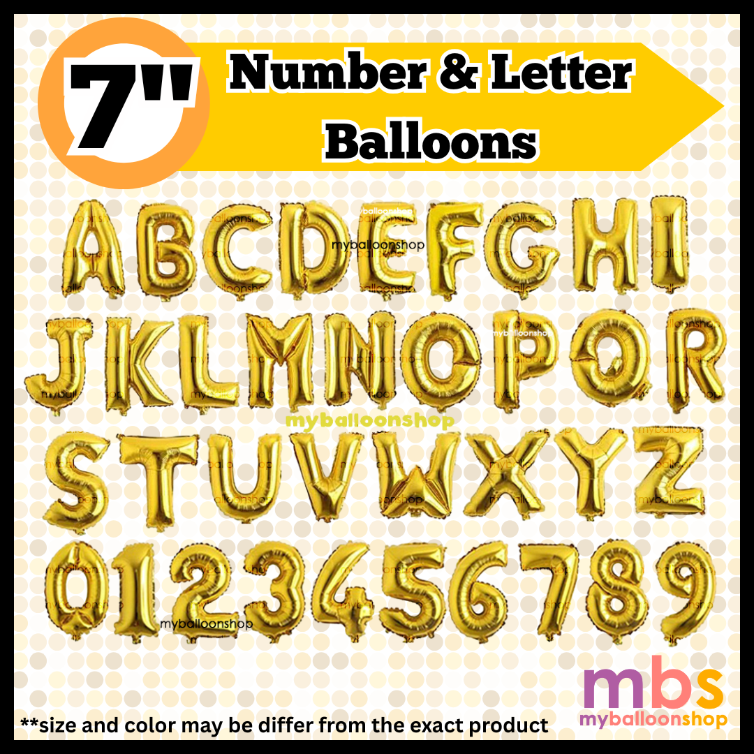 ABC - 7 inch Gold Balloons Letters