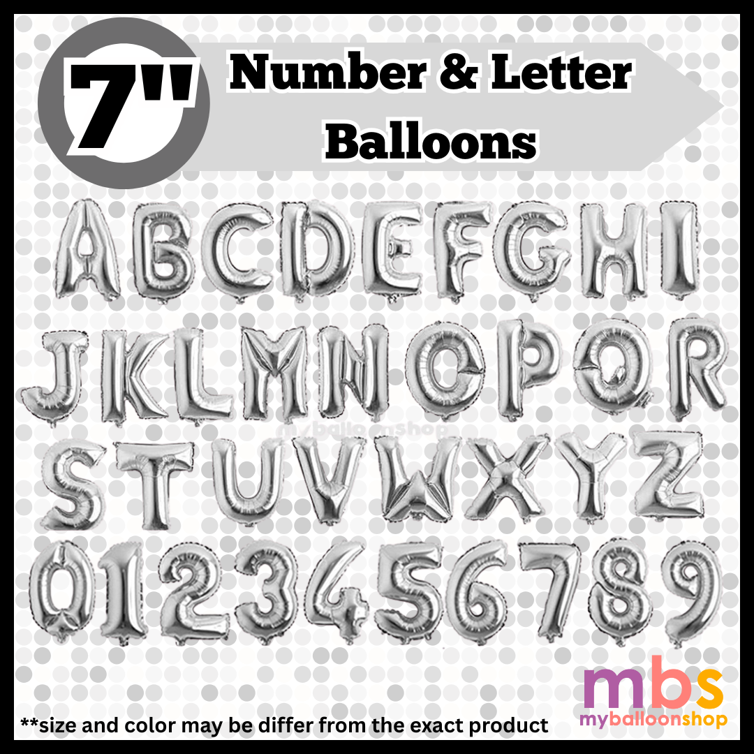 ABC - 7 inch Silver Balloons Letters