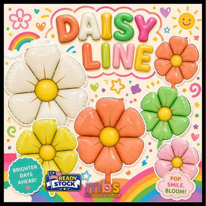 Line Daisy Flower Foil