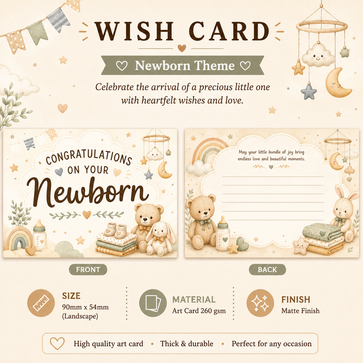 100 pcs/box Wish Card
