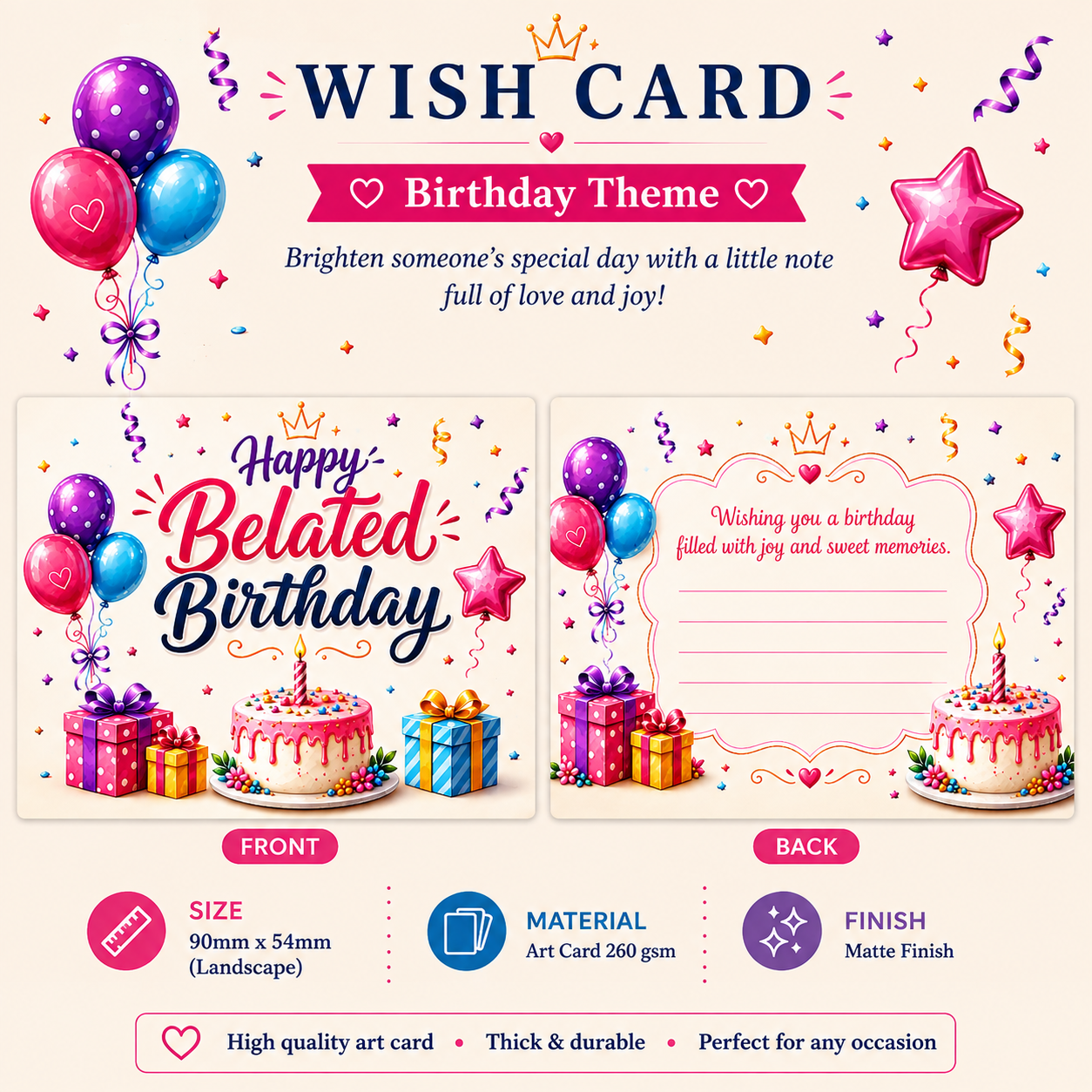 100 pcs/box Wish Card