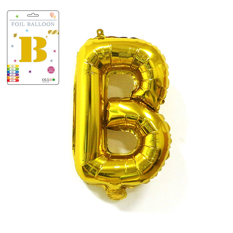 【16 INCH】Gold ABC Balloons
