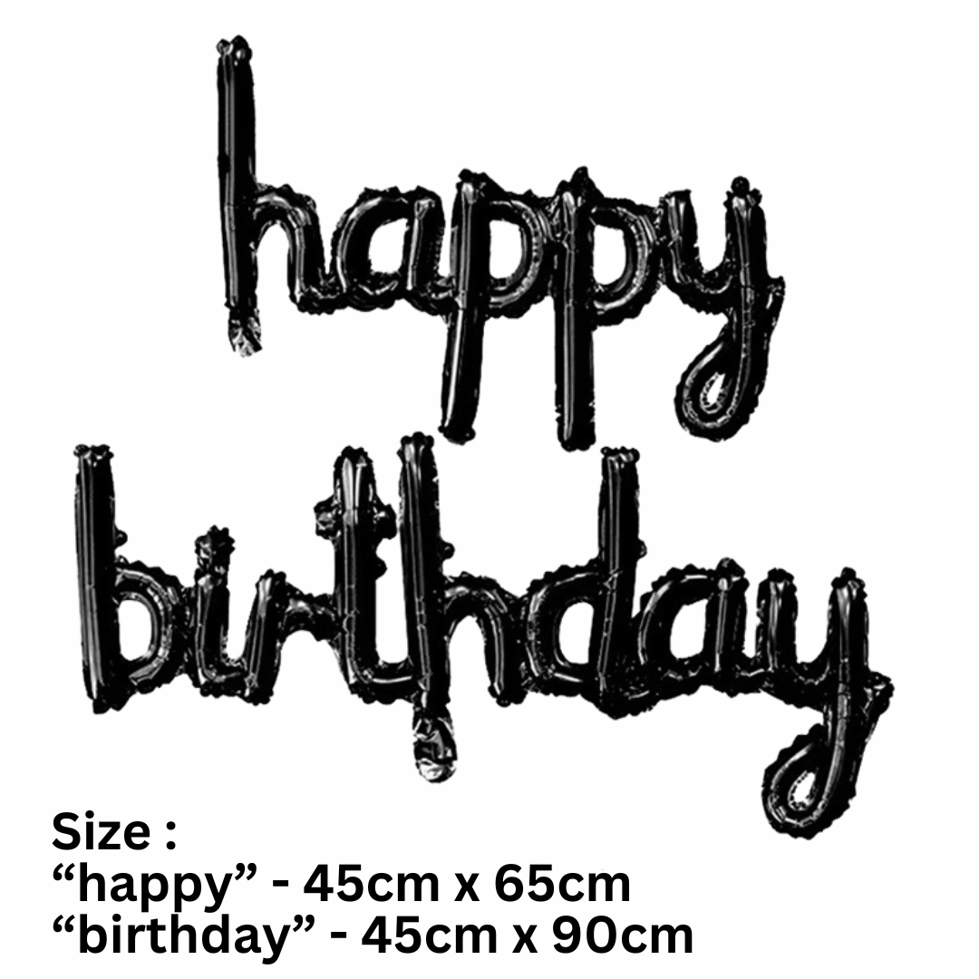 Cursive - Happy Birthday Balloons