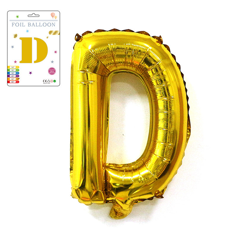【16 INCH】Gold ABC Balloons