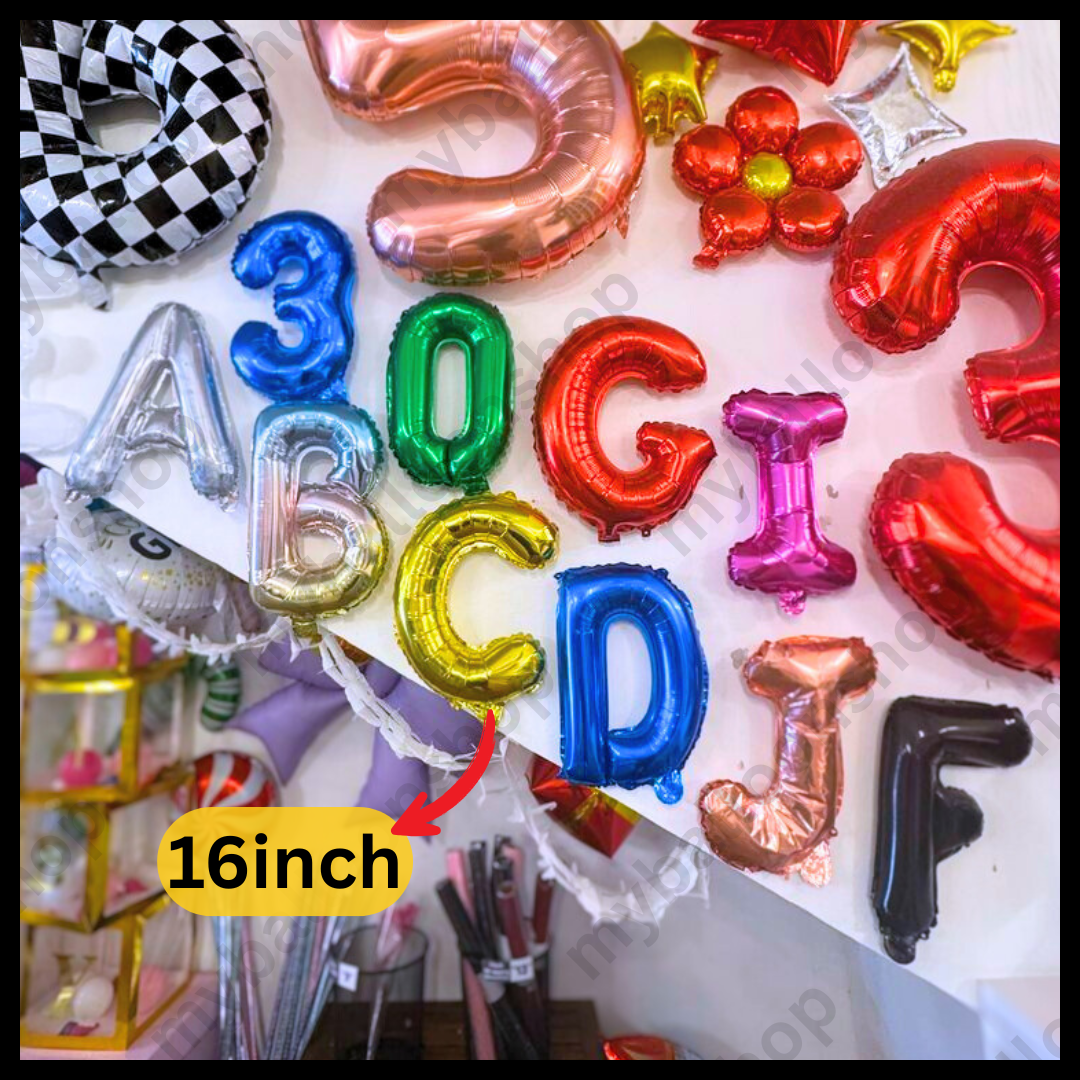 【16 INCH】Gold ABC Balloons