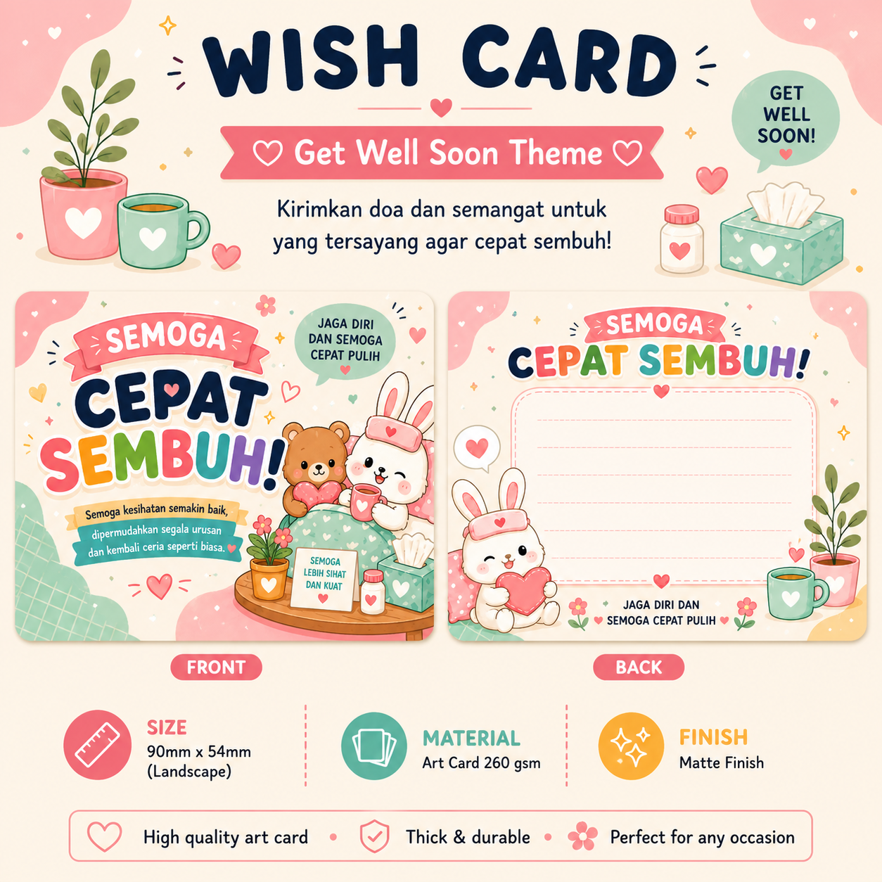 100 pcs/box Wish Card