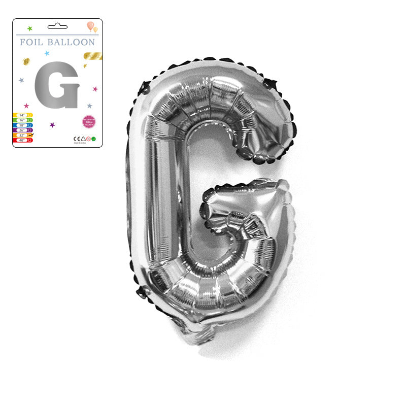 【16 INCH】Silver ABC Balloons