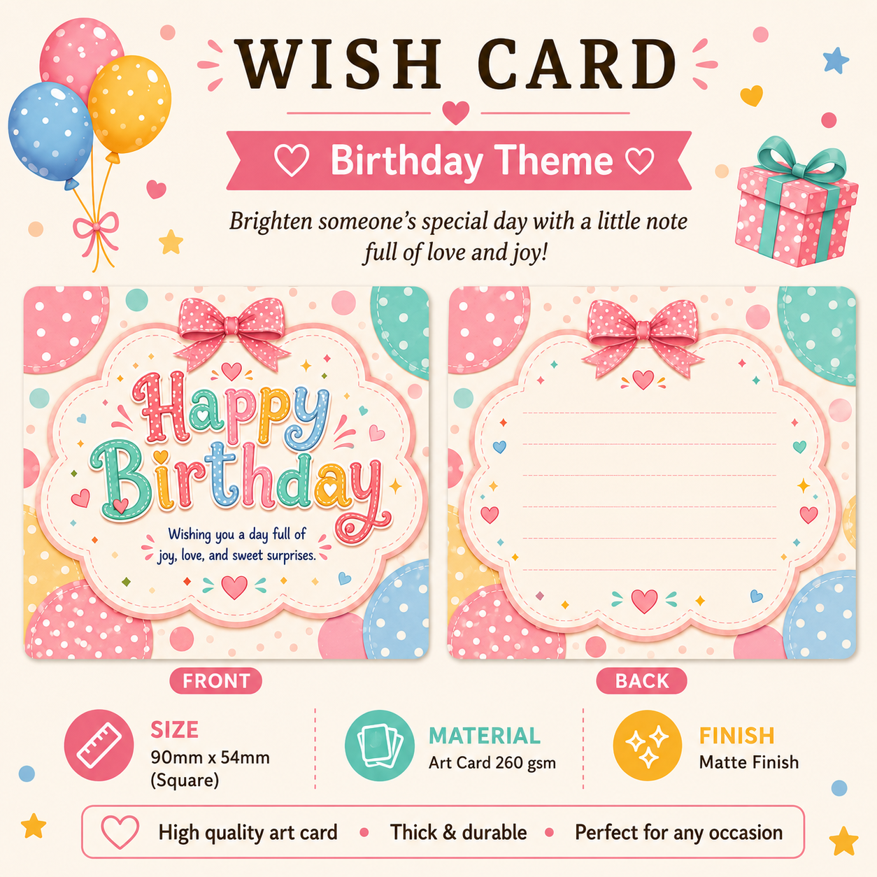 100 pcs/box Wish Card