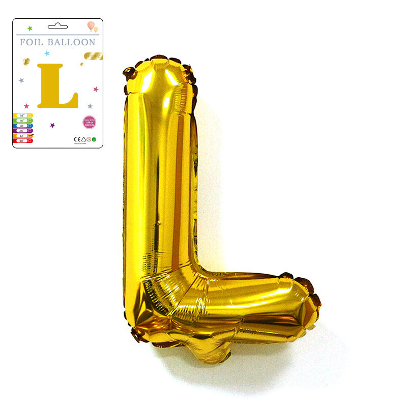 【16 INCH】Gold ABC Balloons
