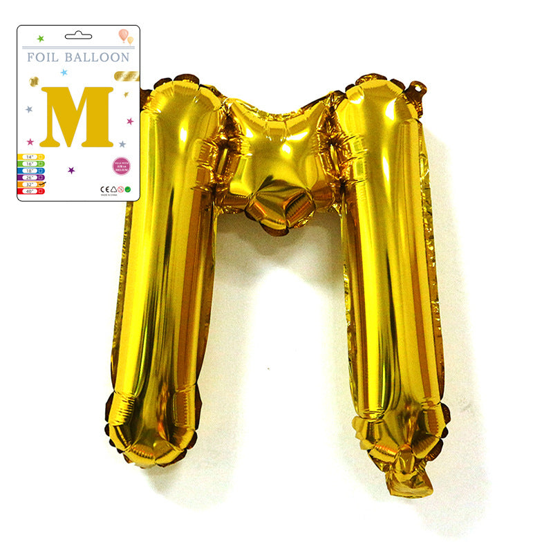 【16 INCH】Gold ABC Balloons