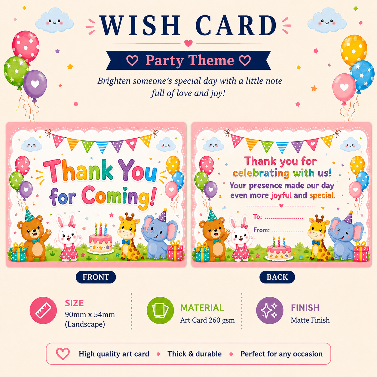 100 pcs/box Wish Card