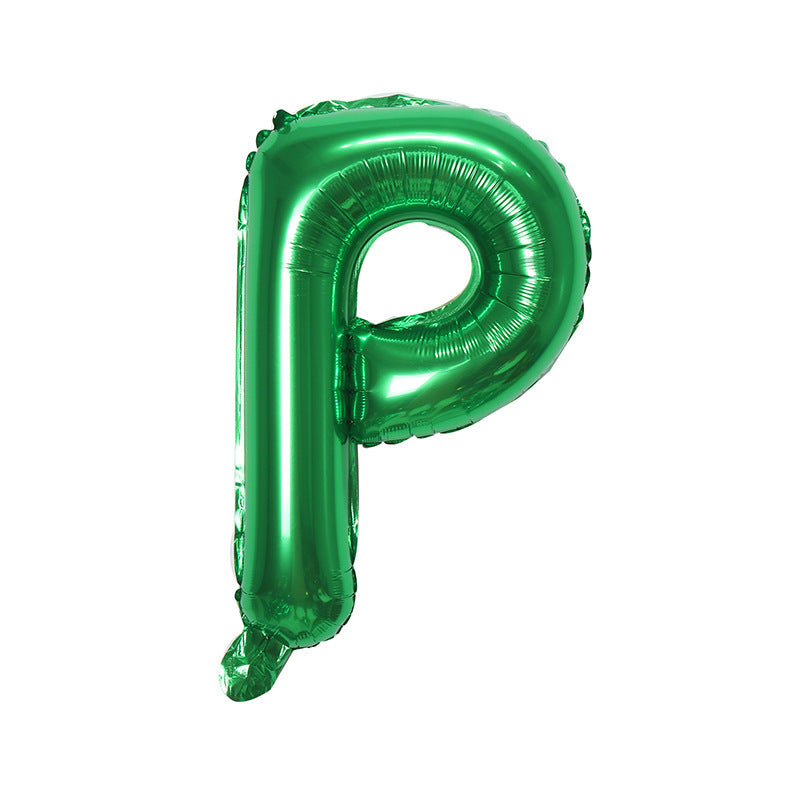 【16 INCH】Green ABC Balloons