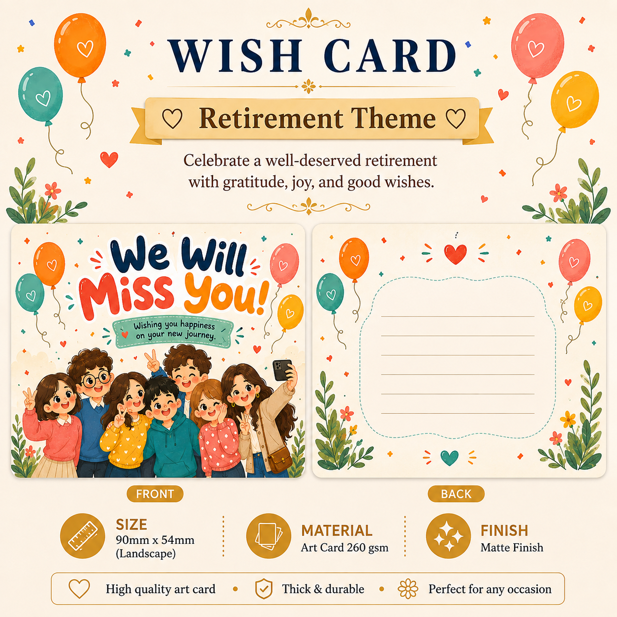 100 pcs/box Wish Card