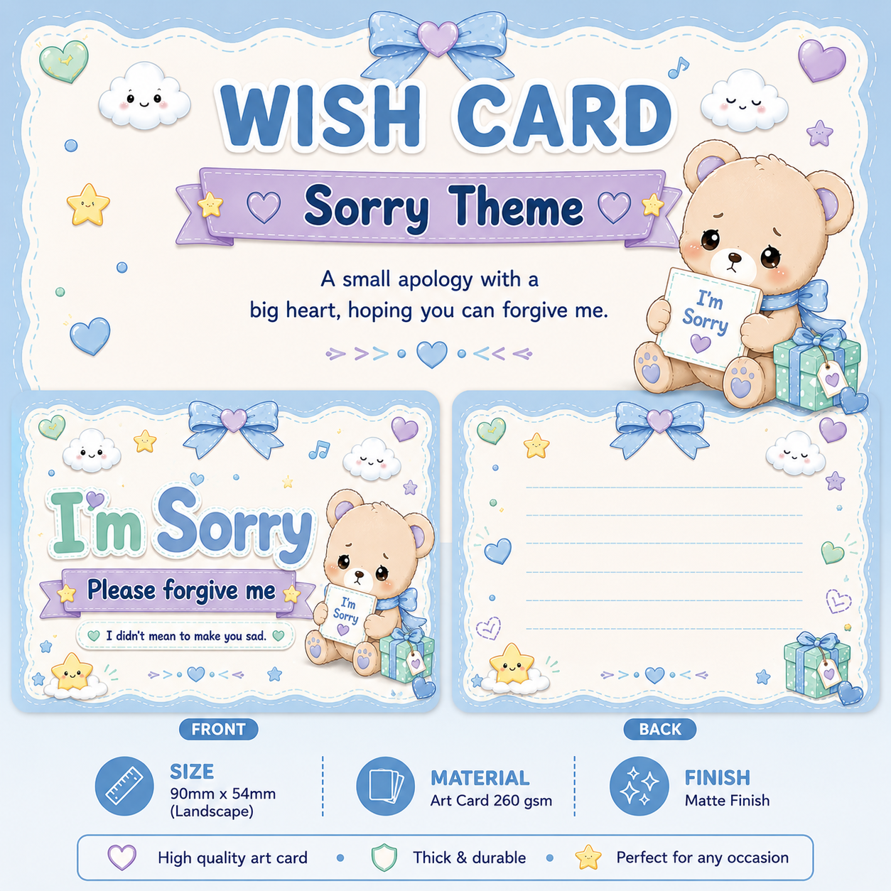 100 pcs/box Wish Card