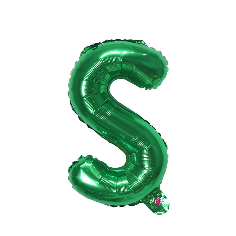 【16 INCH】Green ABC Balloons