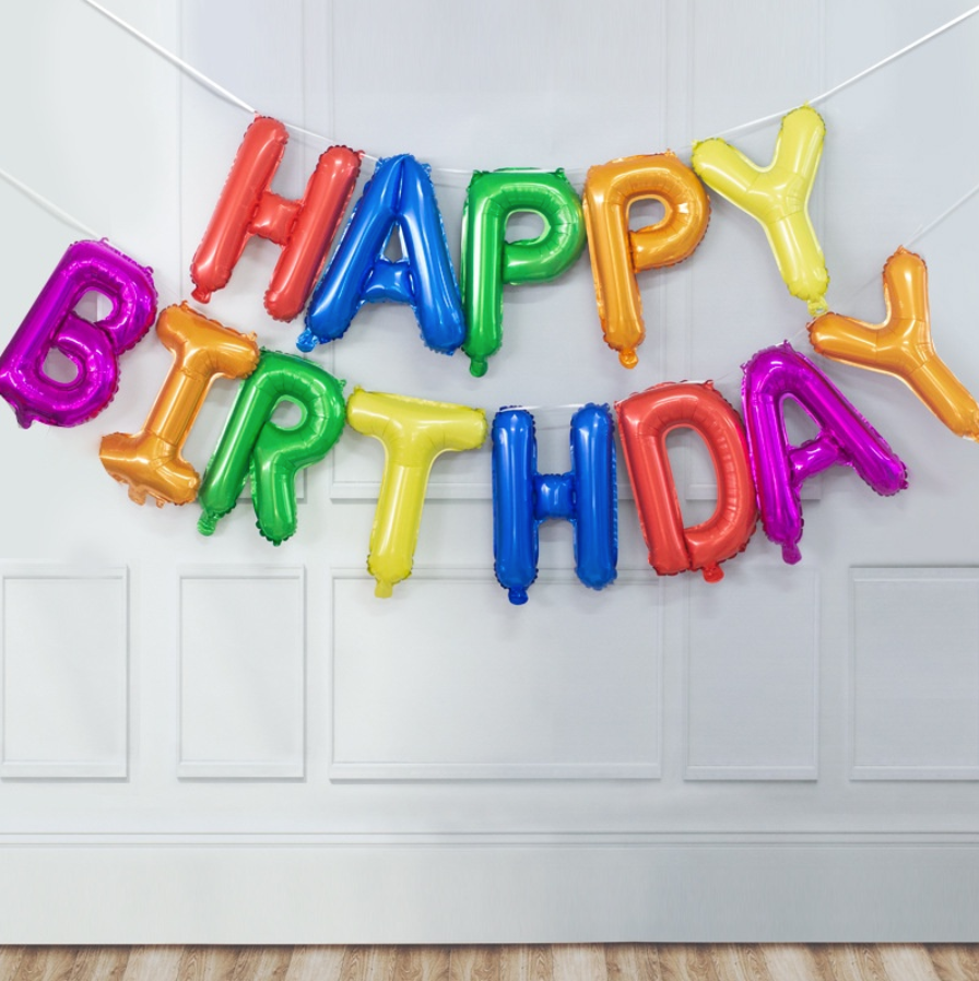 16 inch Happy Birthday Balloons Banner