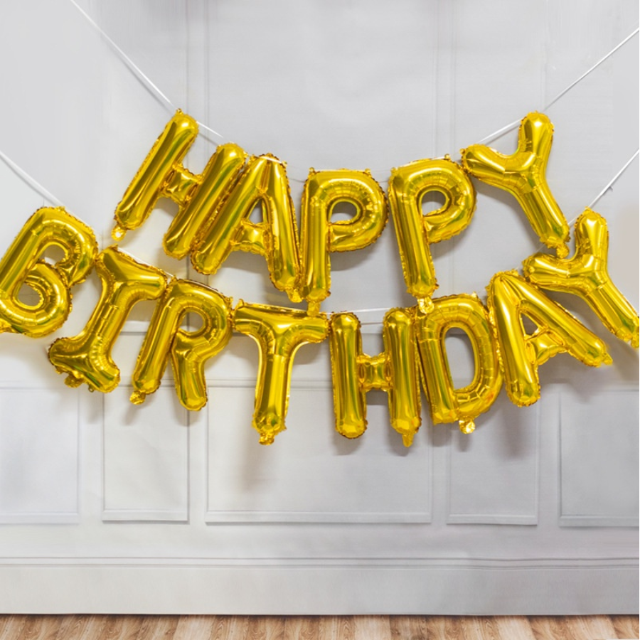 16 inch Happy Birthday Balloons Banner