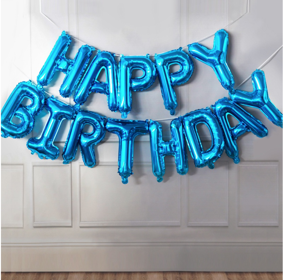 16 inch Happy Birthday Balloons Banner