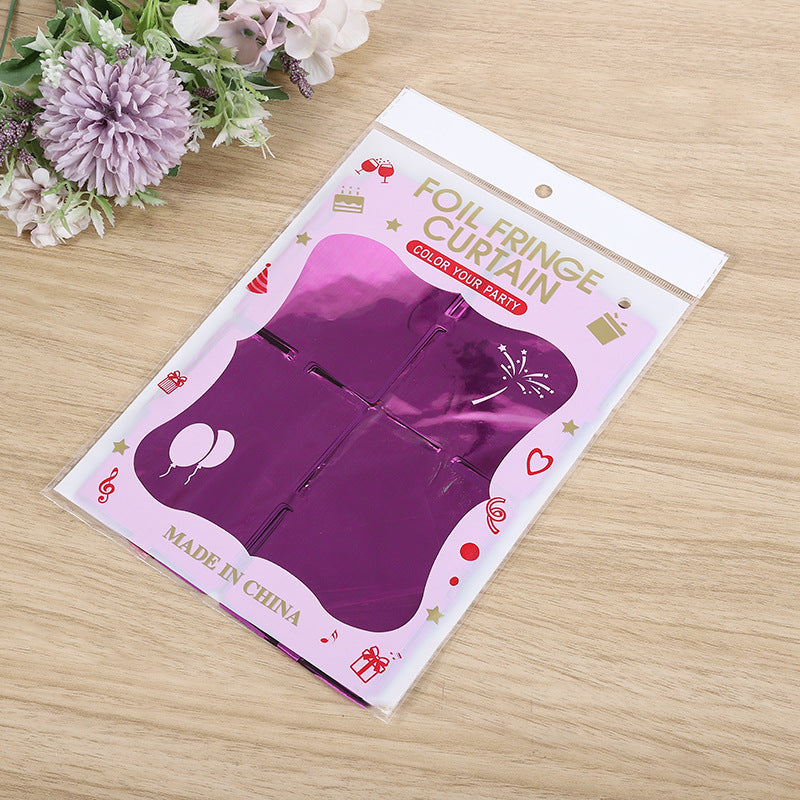 Square Curtain Foil Backdrop Banner Decorations