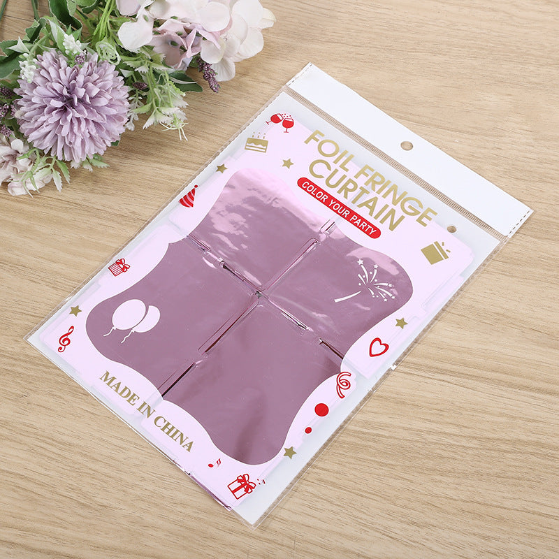Square Curtain Foil Backdrop Banner Decorations