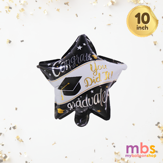 10" Grad Star Black White