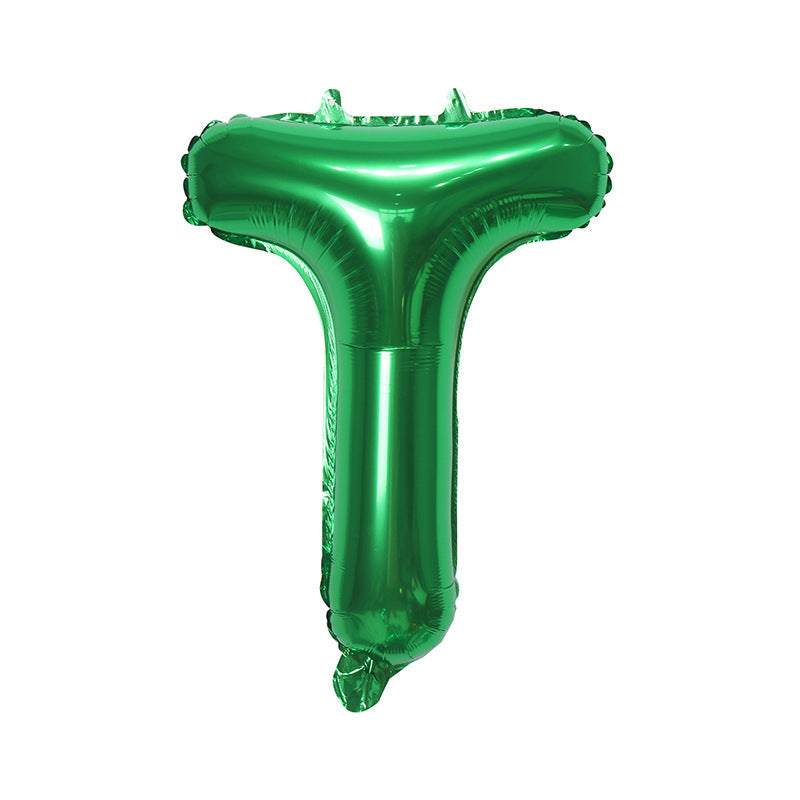 【16 INCH】Green ABC Balloons