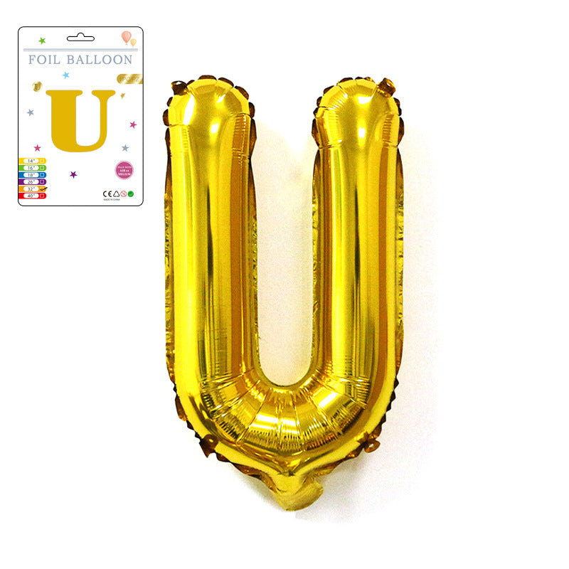 【16 INCH】Gold ABC Balloons