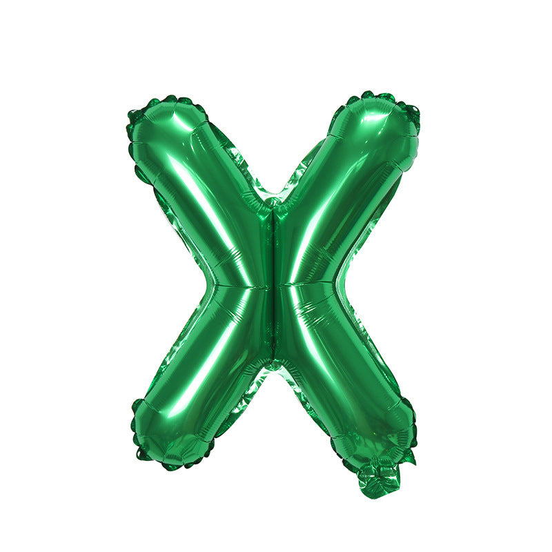 【16 INCH】Green ABC Balloons