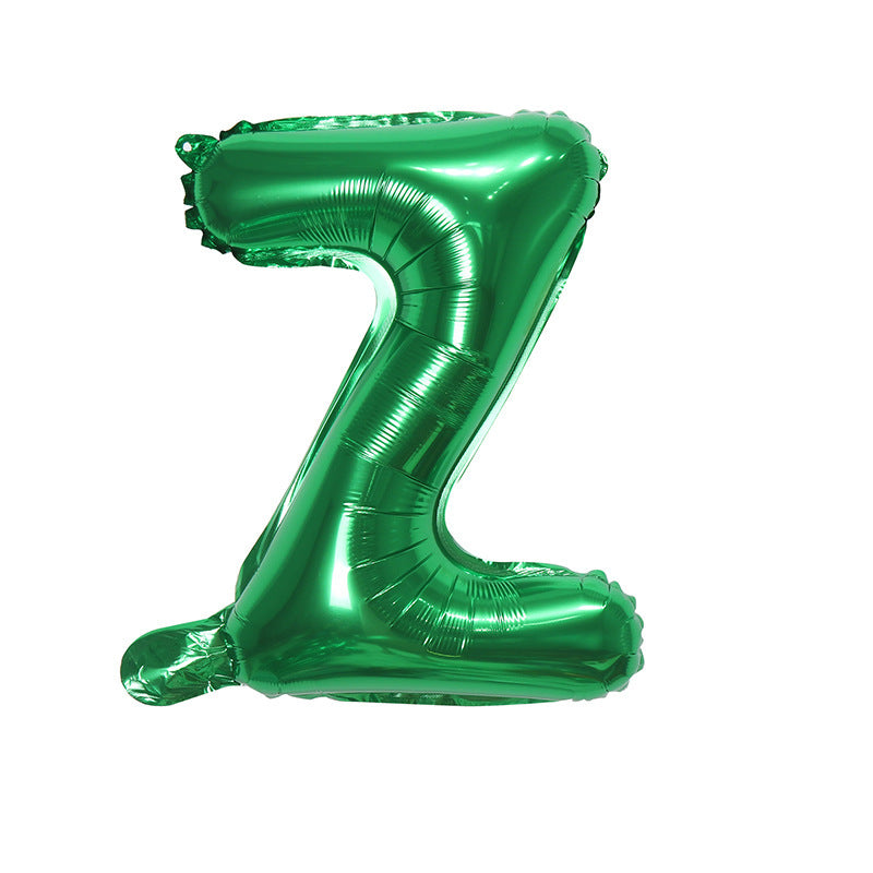 【16 INCH】Green ABC Balloons