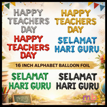 16 inch Happy Teachers Day Selamat Hari Guru Foil Letter Balloon Set