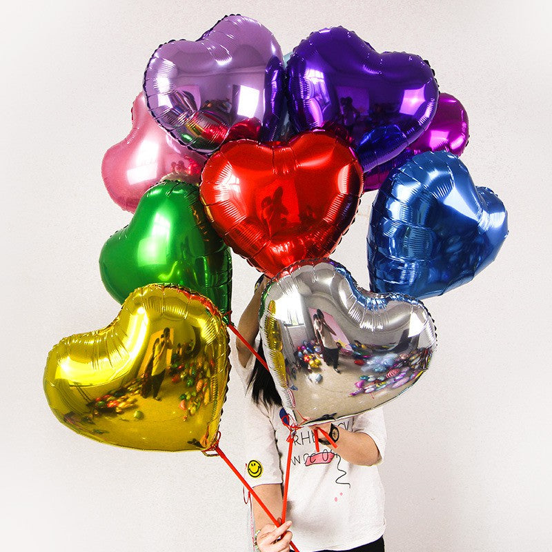 [10 pcs] Wholesale 18 inch Love Heart Foil Balloons (18L)