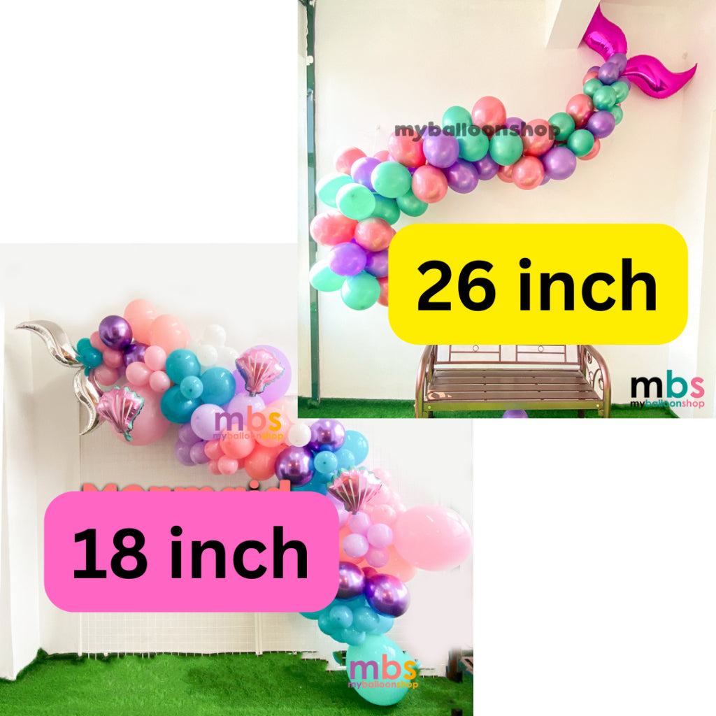 2pcs S-Shaped Foil Balloon Mermaid Tail