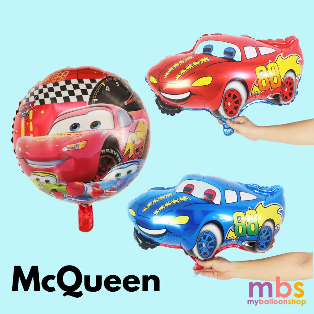 Car Race Theme McQueen Flags Foiled Balloons