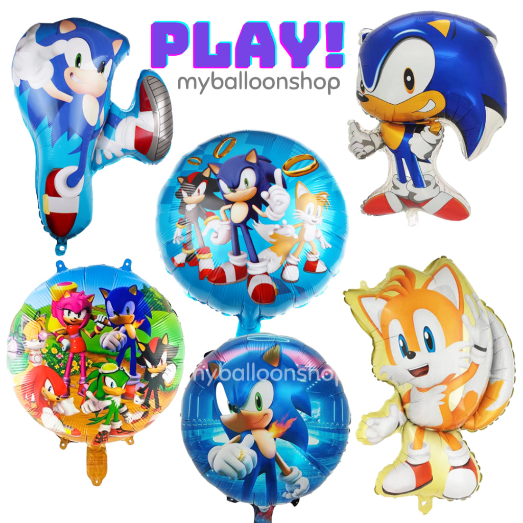 Sonic Character Balloons Foiled Cartoon